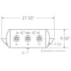 9.5" Diameter Steel Air Tank HT-95272 J95272 ST95272- Dimensions diagram