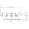 9.5" Diameter Steel Air Tank HT-9528 J9528 ST9528- Dimensions diagram