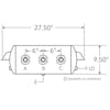 9.5" Diameter Steel Air Tank HT-9577 J9577 ST9577 461019 461019-22 - Dimensions diagram