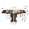 Jost Fifth Wheel King Pin KZ1012 - Dimensions: Overall Diameter (Top): 10.24", Thickness (Top): 0.450", First Step Diameter: 2.875", Second Step Diameter: 2", Second Step Height: 3.16"