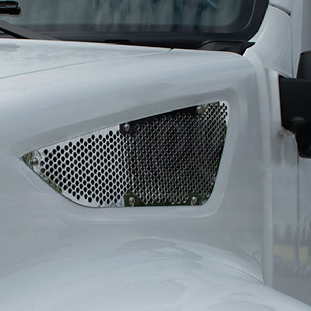Kenworth Premium 304 Stainless Steel Air Intake Grille - installed on truck