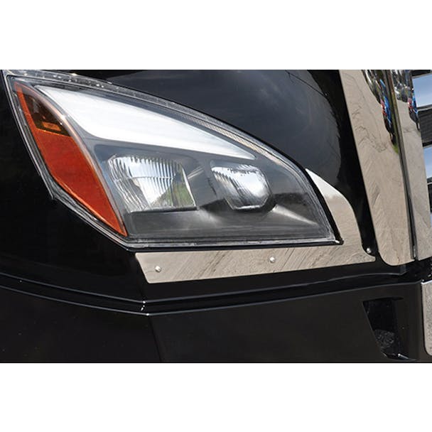Freightliner Cascadia 2018+ Premium 304 Stainless Steel Fender Guards - installed on truck