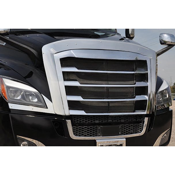 Freightliner Cascadia 2018+ Premium 304 Stainless Steel Grill Surround - installed on truck