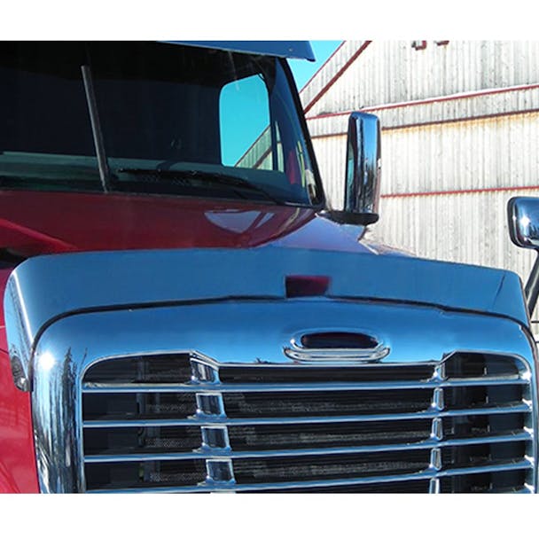 Freightliner Cascadia 2009-2019 Premium 304 Stainless Steel Bug Deflector - Installed On Truck