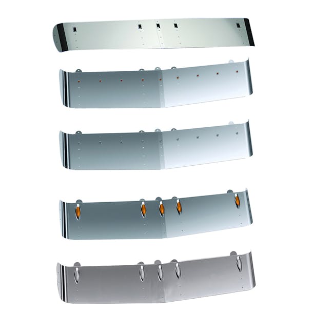 Freightliner Cascadia 2014+ Premium 304 Stainless Steel 15.5" Sunvisor - All Options