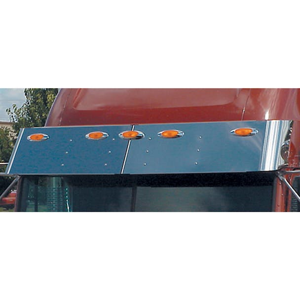 Freightliner Classic FLD Premium 304 Stainless Steel 13.5" Sunvisor - Installed on truck