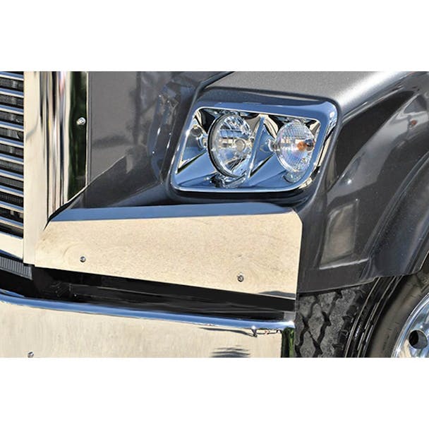Freightliner Coronado SBA 2010+ Premium 304 Stainless Steel Fender Guards - installed on truck