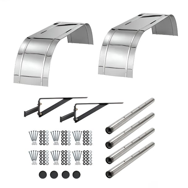 430 Stainless Steel 132" Single Axle Fenders - Entire Kit