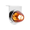 Dual Function Glass Watermelon Light With Stainless Steel Light Bracket Kit - Amber LED/Dark Amber Lens