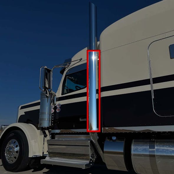 Peterbilt 589 8" Exhaust Heat Shields By Iowa Customs