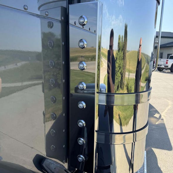 Peterbilt 589 304 Stainless Steel Strap Design Air Breather Panel By Iowa Customs