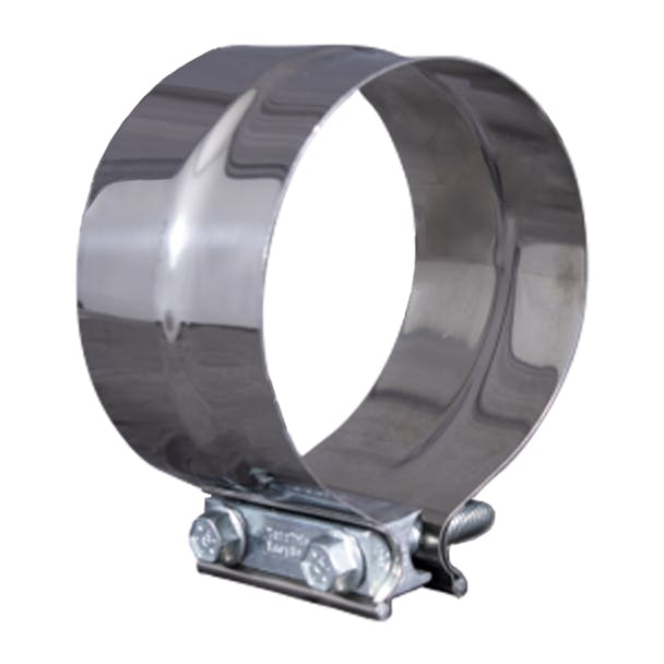 5" Preformed Polished Stainless Steel Exhaust Clamp - Thumbnail