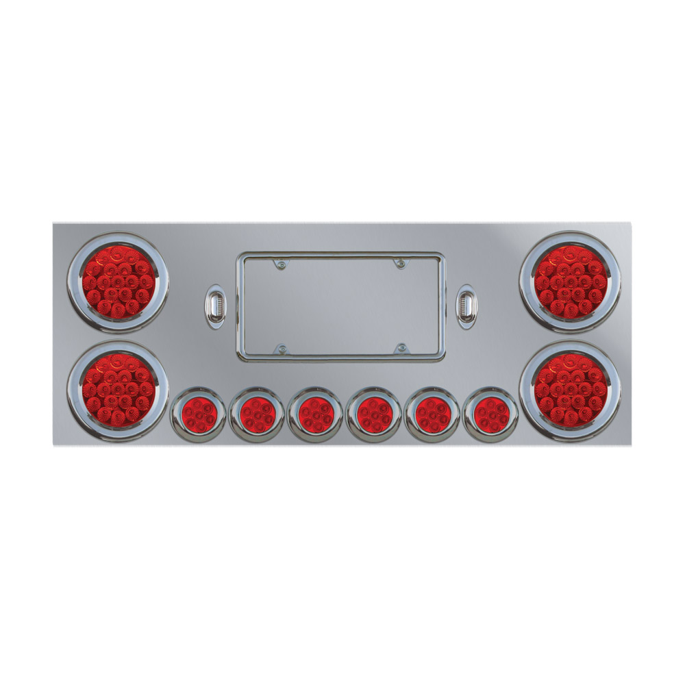 Rear Center Panel with Red LEDs Stainless Steel | Raney's