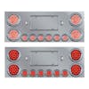Stainless Steel Rear Center Panel Kit - Red Lens & Clear Lens