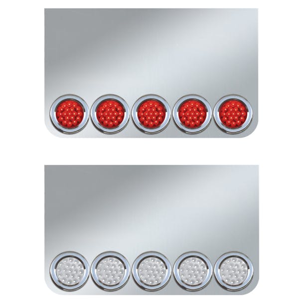 Stainless Steel 20" Drop Rear Center Panel - Red Lens & Clear Lens Options