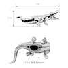 Wild Alligator Hood Ornament Matte Black Dimensions View