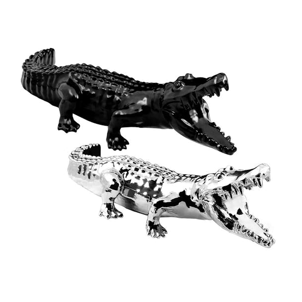 Wild Alligator Hood Ornament Chrome And Matte Black