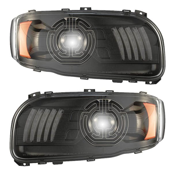 Heated LED 9600 Black Headlight - Complete Set