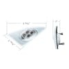 Double Fury 4 LED Fender Signal Light For 2008-2017 Kenworth T660-Dimensions