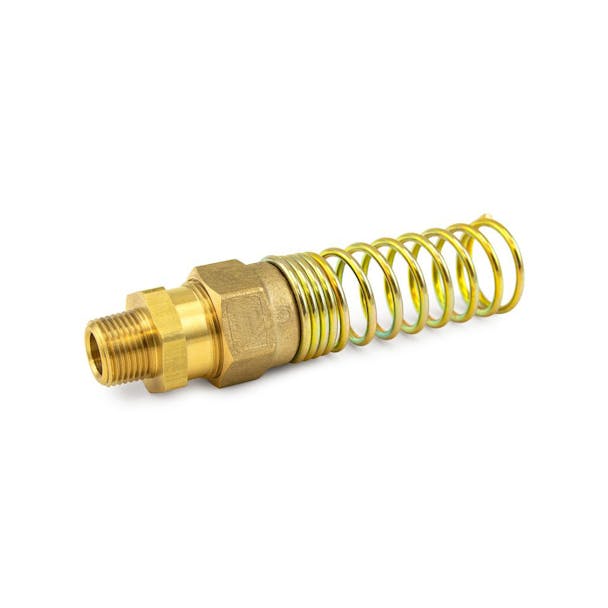 Brass Male Rubber Hose Connector With Spring Guard