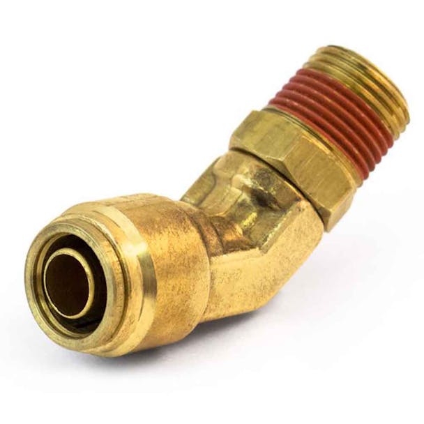 Brass Composite Male 45 Degree Push-To-Connect Swivel Union Elbow 1/4" x 1/8" Fitting