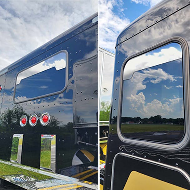 Peterbilt 589 Stainless Steel Sleeper Window Chop Tops By RoadWorks