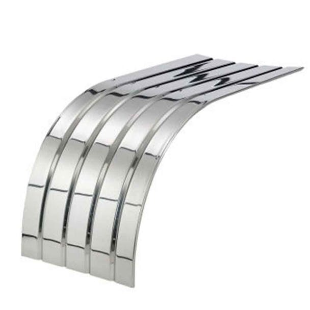 66" Stainless Steel Ribbed And Beaded Half Tandem Fenders