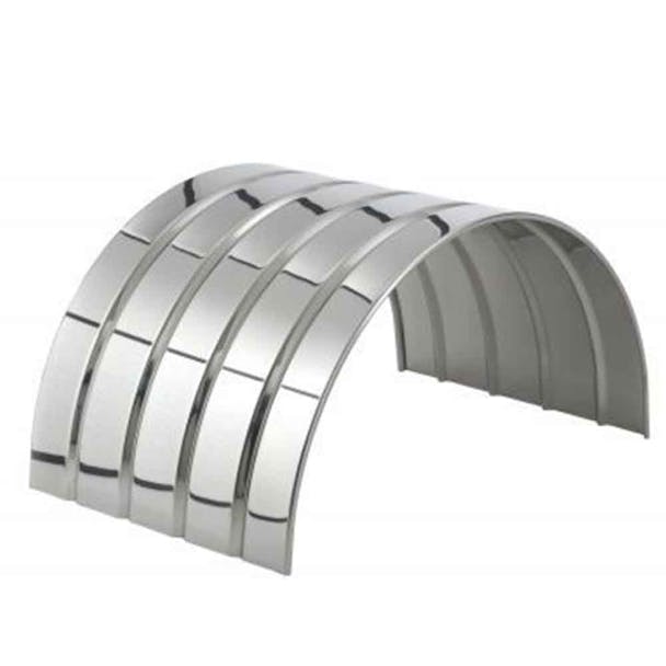 80" Aluminum Ribbed And Beaded Single Axle Fenders For 22.5" And 24.5" Wheels