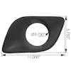 Kenworth T680 Fog Light Cover  Measures 11" long with 3.75" inner diameter.