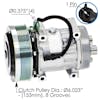 International AC Compressor ABPN83304374 153mm PV8 clutch, MD head, 285cc PAG46 oil, aluminum body, R134a compatible, 1-pin plug.