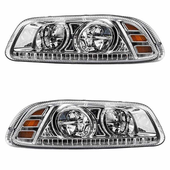 Mack Granite Pinnacle CV GU7 GU8 Vision Chrome Full LED Headlight Assembly BOTH SIDES
