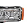 Peterbilt 379 Chrome LED Headlight Assembly With Half Moon DRL and Mounting Arm LH TURN SIGNAL