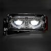 Peterbilt 379 Chrome LED Headlight Assembly With Half Moon DRL and Mounting Arm HI BEAM