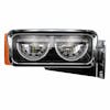 Peterbilt 379 Blackout LED Headlight Assembly With Half Moon DRL and Mounting Arm PASSENGER