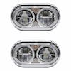 Peterbilt 359 Style Chrome Dual Round Halo Full LED Guide Style Headlight Assembly BOTH SIDES
