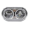 Peterbilt 359 Style Chrome Dual Round Halo Full LED Guide Style Headlight Assembly PASSENGER