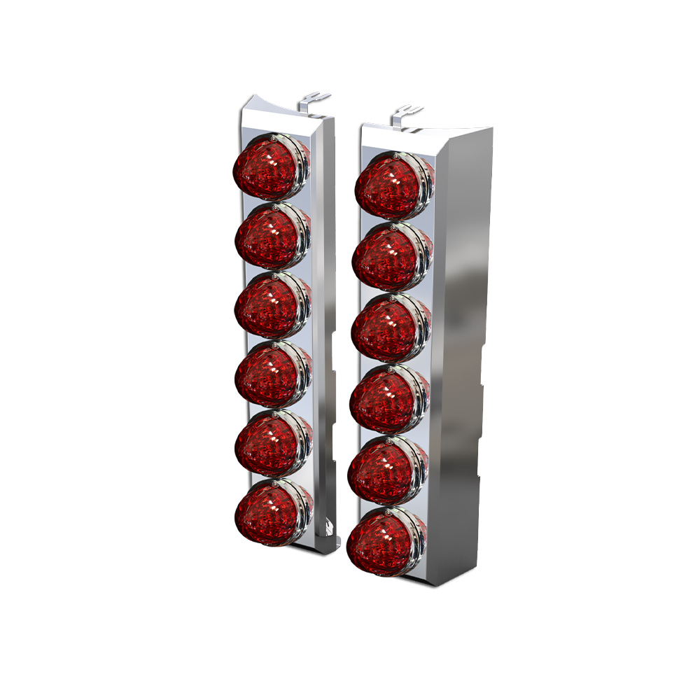 Peterbilt 589 304 Stainless Steel Rear Air Cleaner Light Bar