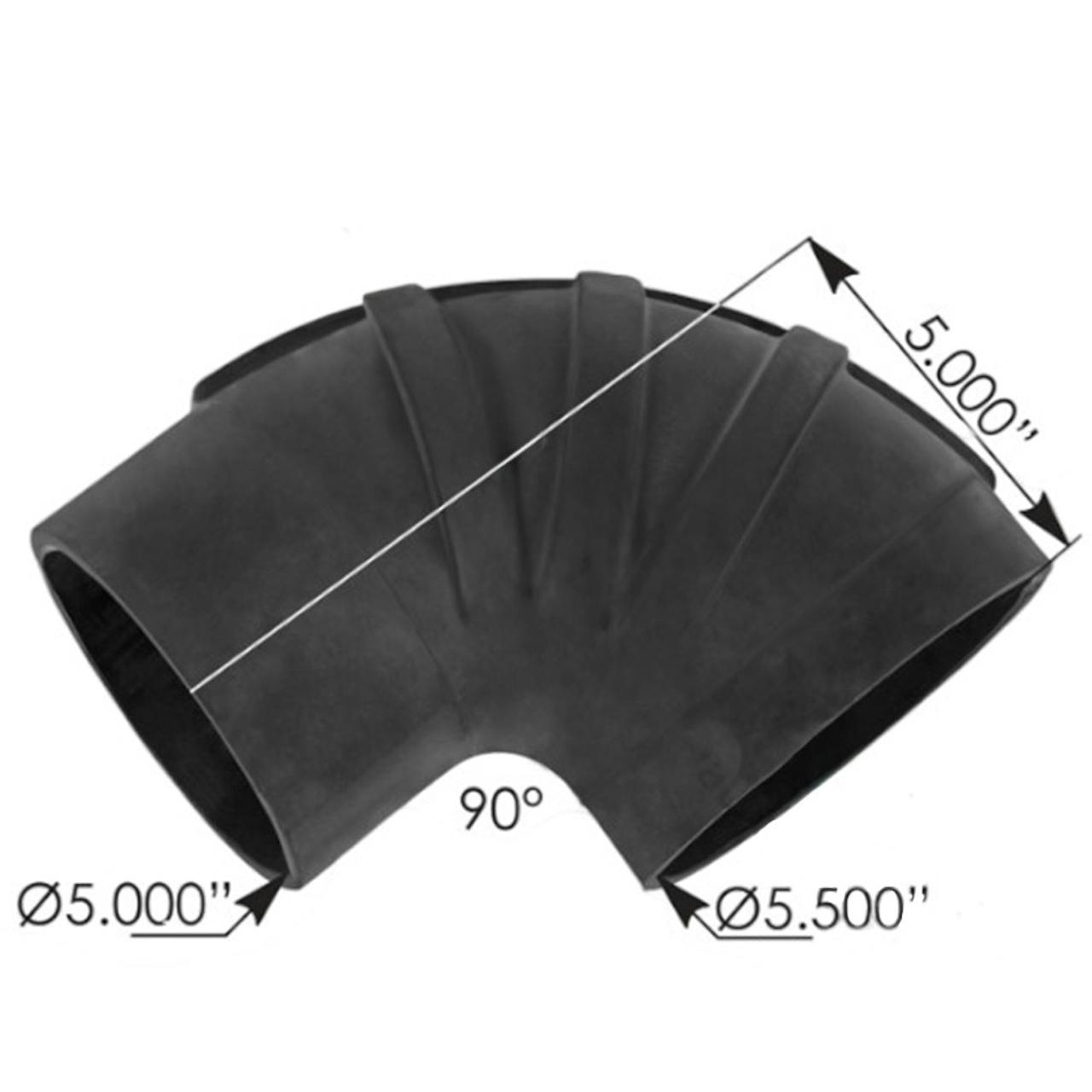 90 Degree Rubber Reducer Elbow 5.5