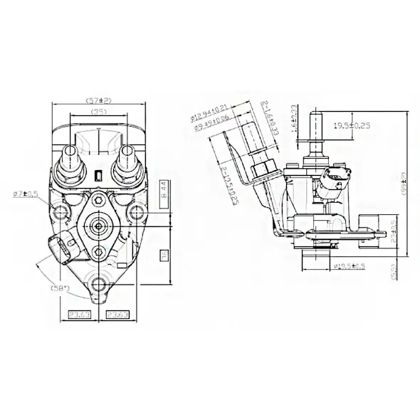DEF Injector for Cummins 1975291 5305254 A043C088-Dimensions