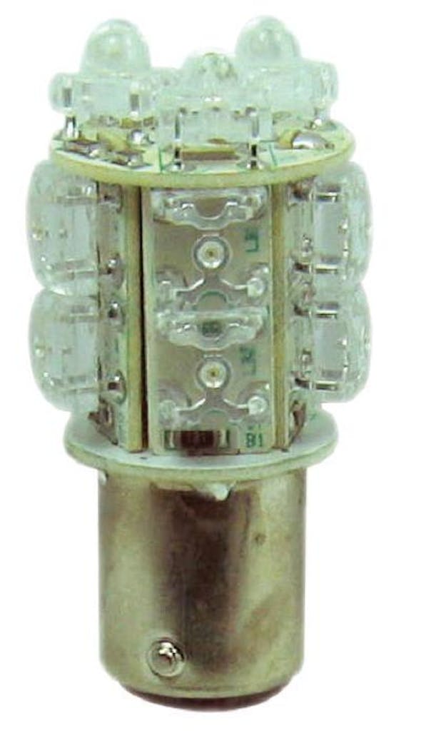 White Square One Function LED Light - Push In 13 Diodes