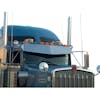 Kenworth W900L W900B T800 T600 V-Style Visor Stainless Steel - Truck