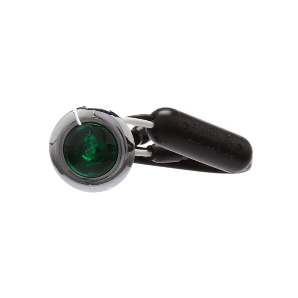 LED Model 33 Green Auxiliary Chrome Flange Mount Kit - Front