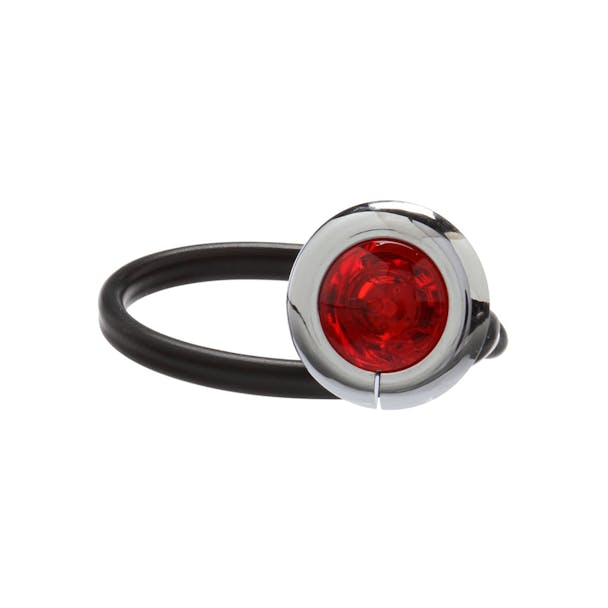 LED Model 33 Red Auxiliary Chrome Flange Mount Kit - Front