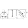 Universal Stainless Steel Convex Mirror Mount Assembly Dimensions
