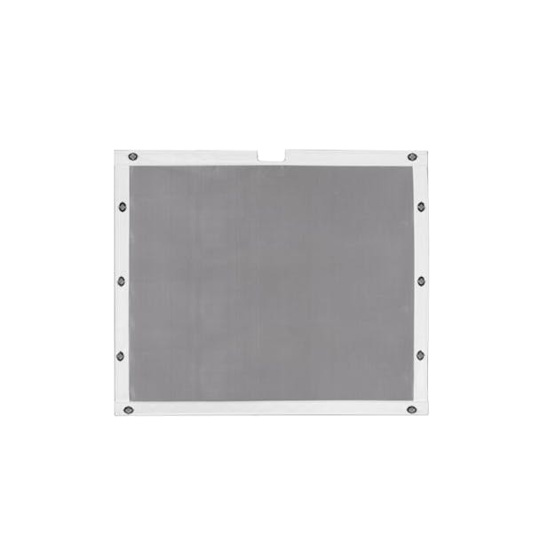 Kenworth T800W Extended Frame Rails Belmor Bug Screen Aluminum w/ White Vinyl