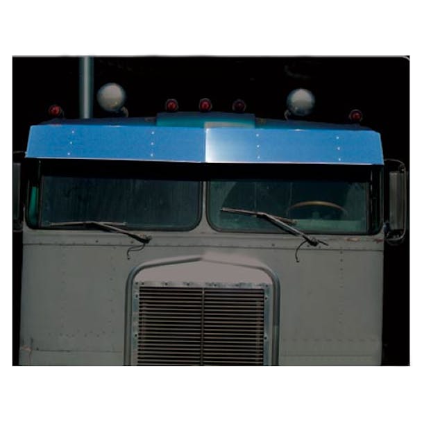 Kenworth K100A 13" Visor Stainless Steel Drop Style