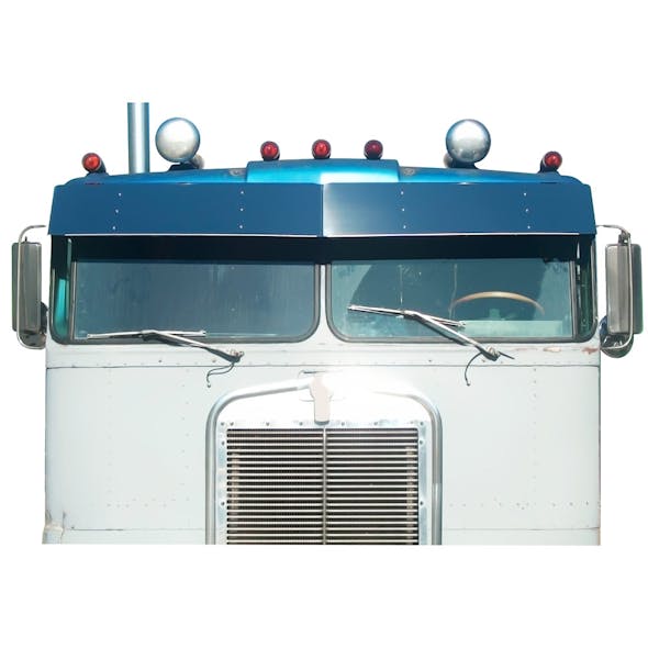 Kenworth K100A 13" Visor Stainless Steel Drop Style - Thumbnail