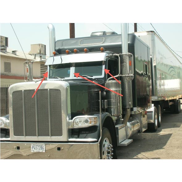 Peterbilt 379 388 389 SS Extra Wide Windshield Trim