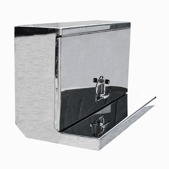 Peterbilt 388 389 Tool Box For DPF Filter 11 Gauge Stainless Steel Front