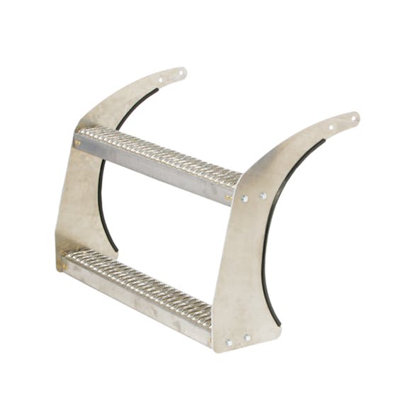 Aluminum Tank Steps for Peterbilt 370 Series With 26" Diameter Fuel Tank